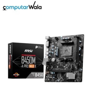 MSI B450M-A PRO MAX II Motherboard, Micro-ATX, AM4 DDR4 USB 3.2 Gen 1 HDMI